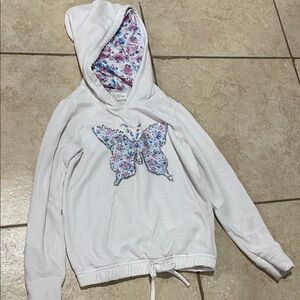 btween White Hoodie with Sequin Butterfly